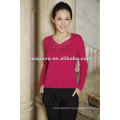 basic v neck women's cashmere OEM sweater